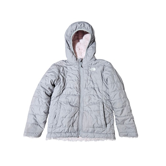The North Face Other - The North Face Girls Sz 6 Reversible Pink Warm Fuzzy Sherpa Lined Hooded Jacket
